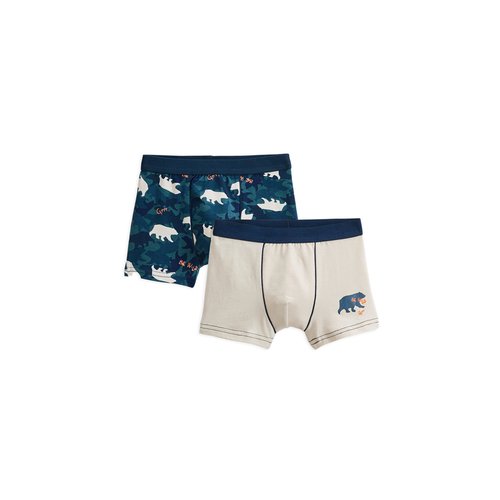 Lot de 2 boxers garcon camou grizzly gris Petit Beguin La Redoute