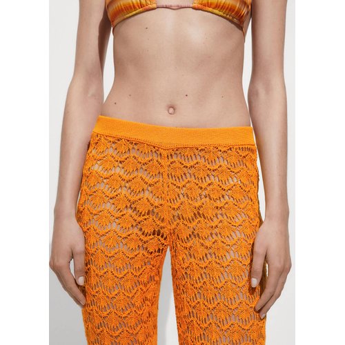 Pantalon crochet flare orange Mango La Redoute