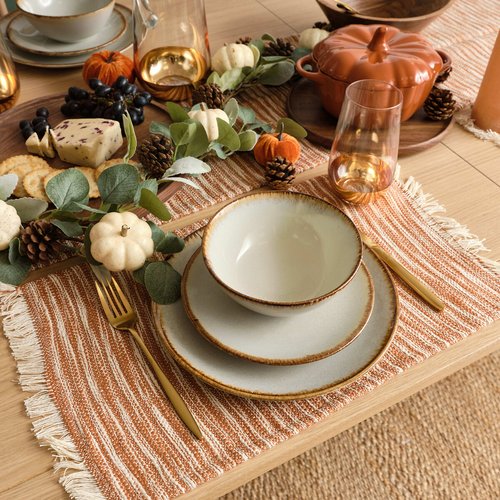 12 piece reactive glaze dinner set cream Mason Cash La Redoute