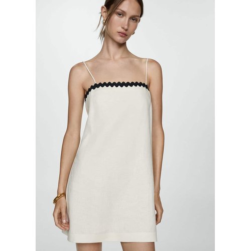 Robe lin details contrastes sable Mango La Redoute