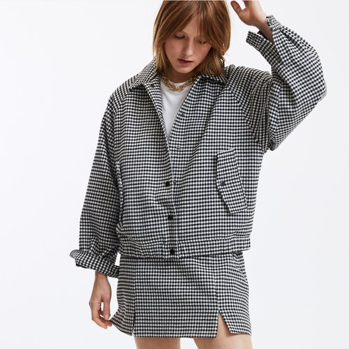 Bomber jacket checkered inside online
