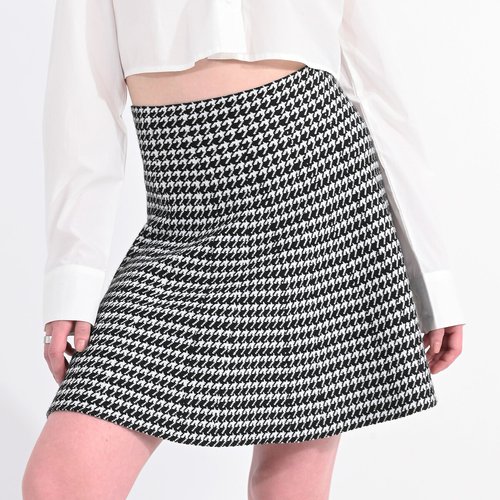 Black and white checkered skater skirt online