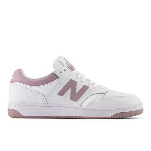 Bb480 leather trainers white pink New Balance La Redoute