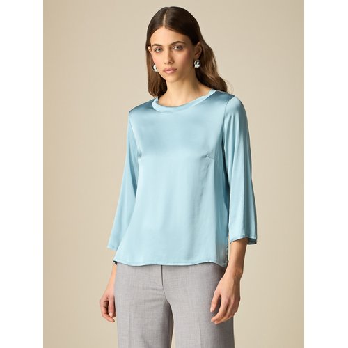 Blouse manches trois quarts en satin