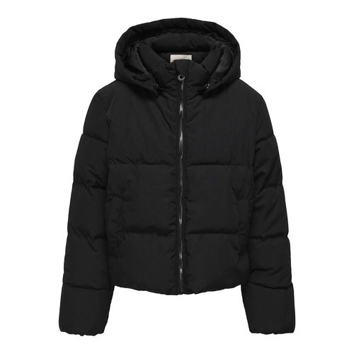 Padded hooded jacket black cheap