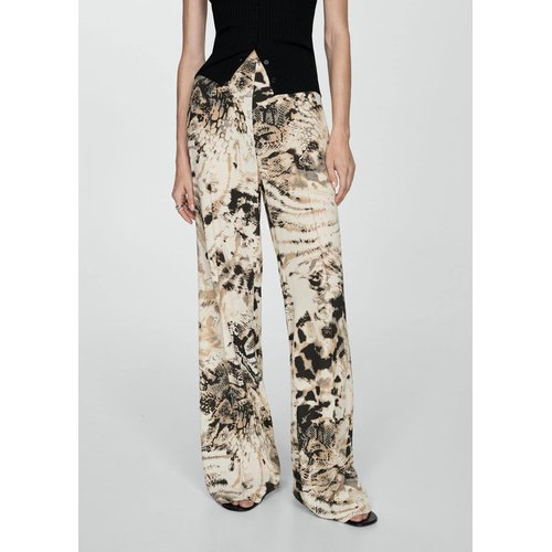 Pantalon fluide imprime animal ecru Mango La Redoute