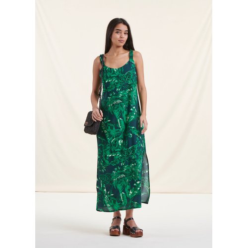 Robe longue et a bretelles et imprime