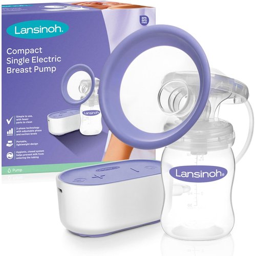 Compact single electric breast pump purple Lansinoh La Redoute