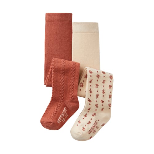 Collants Maille Torsadée Bébé Fille - Lot De 2 Paires, Vertbaudet