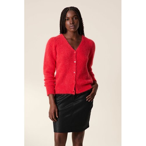 Red long cardigan online