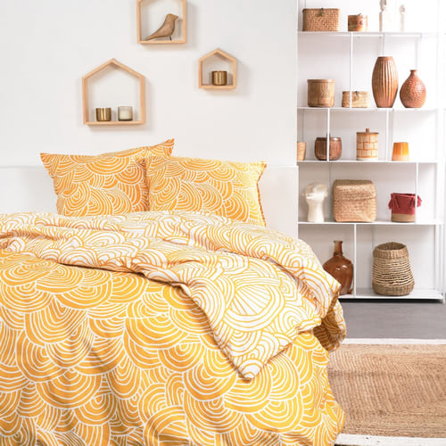 Parure De Lit 1 Personne TODAY Sunshine - Coton 140x200 Cm - Imprimé Multicolore | Literie Douce Certifiée Oeko-Tex