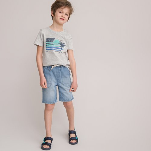 Denim bermuda shorts with elasticated waist 3 12 years La Redoute Collections La Redoute