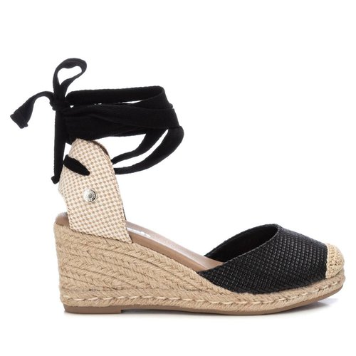 Chaussure espadrilles coin decontractee rubans noir Refresh La Redoute