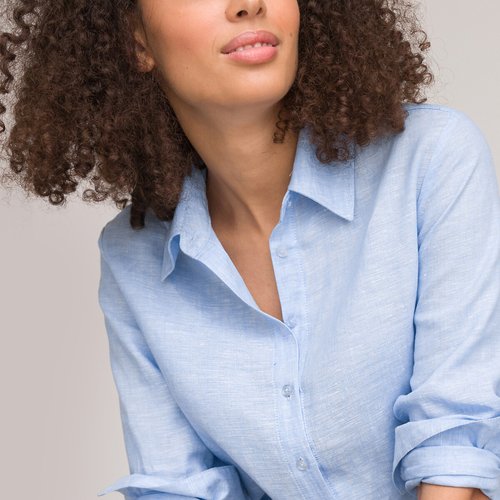 Chemise manches longues en lin La Redoute Collections La Redoute