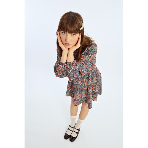 Robe patineuse a fleur best sale