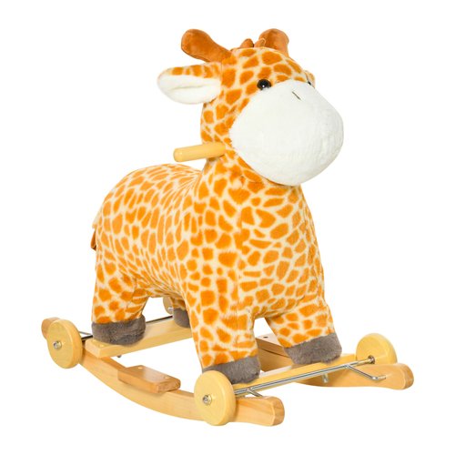 Jouet a bascule girafe et porteur sur roulettes 2 en 1 fonction sonore marron Homcom La Redoute