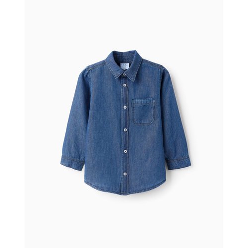 Chemise en jean bleu pour garcon manches longues french connection bleu Zippy La Redoute