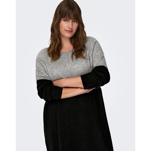 Robe pull colorblock blanc gris noir Only Carmakoma La Redoute