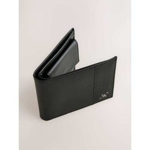 Portefeuille A5 Noir Avec 2 Compartiments Zippés Pour Cartes De Visite