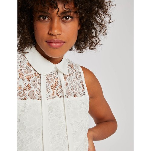 Lace lined sleeveless blouse white Morgan La Redoute