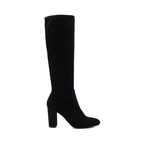 Bottes hauteur genou a talons carres safron noir Dune London La Redoute