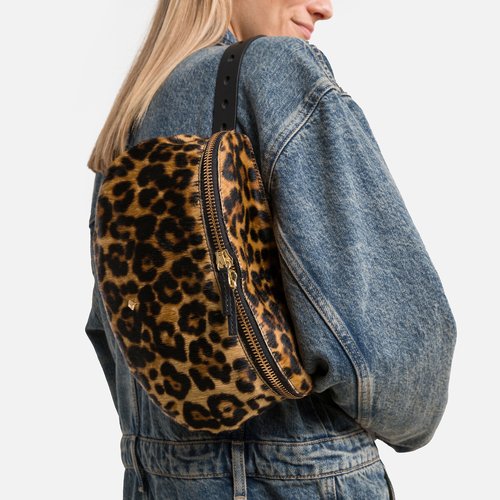 La grande lili leopard bum bag in leather leopard print Herbert Frere Soeur La Redoute