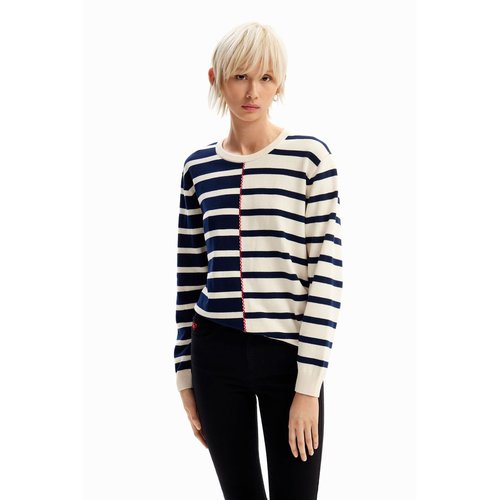 Pull rayures zigzag beige Desigual La Redoute
