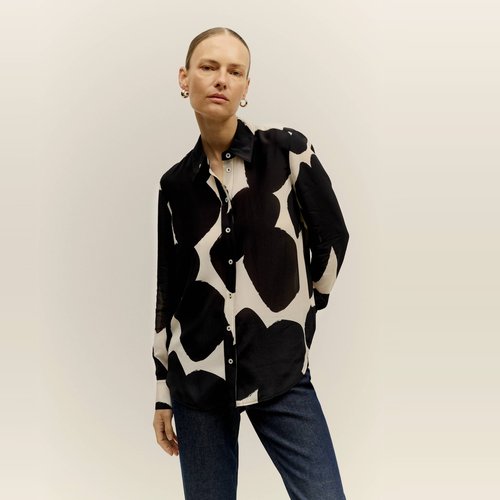 Chemise manches longues imprimee en soie