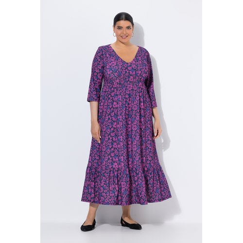 Robe en jersey à fleurs fuchsia clair Ulla Popken | La Redoute