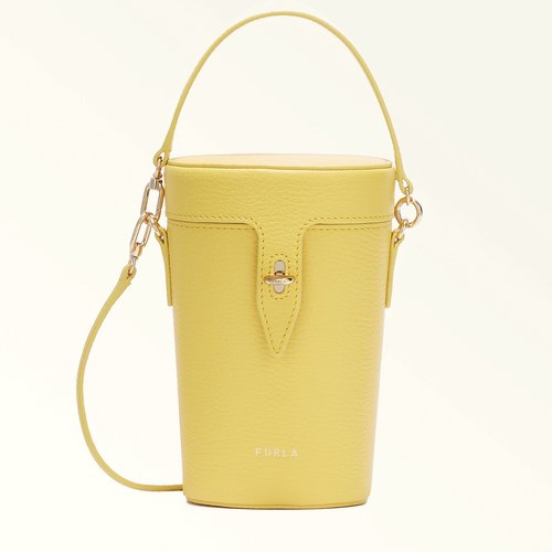 Sac seau a bandouliere en cuir furla net jaune Furla La Redoute