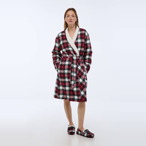 Peignoir Femme En Flanelle Douce - Robe De Chaude Hiver, Ceinture Ajustable - Confort Maison, Après-bain