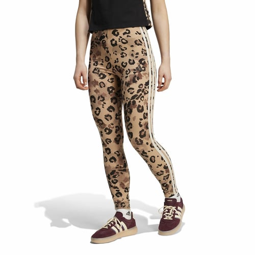 Legging 3-stripes leopardenmuster beige bedruckt Adidas Sportswear