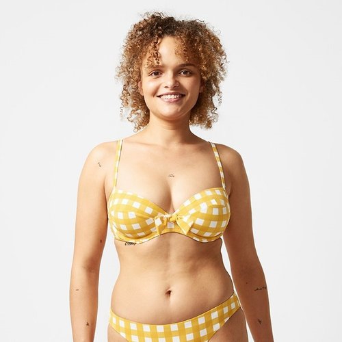 Haut de maillot de bain corbeille ella carreaux jaune blanc Passionata La Redoute