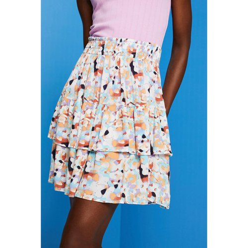 Floral printed tiered mini skirt top