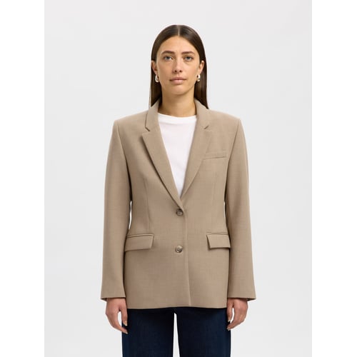 Veste De Costume SELECTED Pour Femme - Coupe Slim, Viscose Légère, Doublée, Boutonnage Double, Poches à Rabat