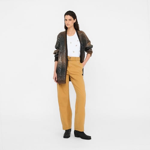 Cardigan LIU-JO Neuf (sans étiquettes) - Taille 40-44 - En Laine Beige Et Gris Rayé