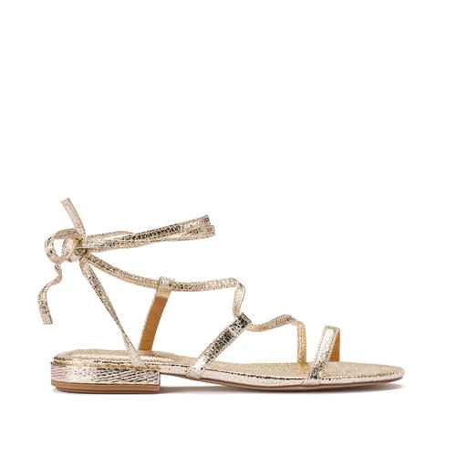 Metallic flat gladiator sandals La Redoute Collections La Redoute