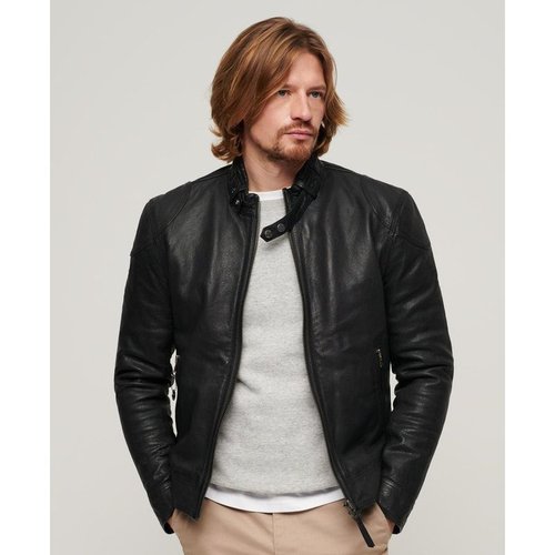 Veste en cuir racer noir cow indie Superdry La Redoute