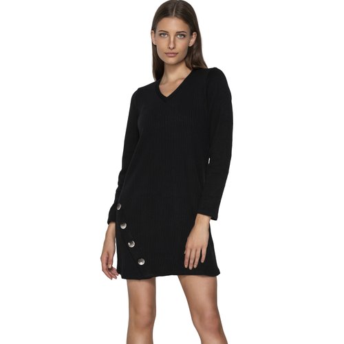 Robe noire courte manche longue best sale