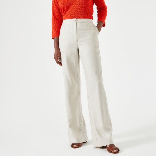 Pantalon large lin melange Anne Weyburn La Redoute