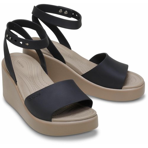 Brooklyn ankle strap sandals with wedge heel black Crocs La Redoute
