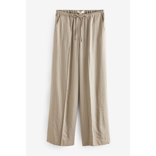 Pantalon tres large raye rochelle humes marron mink Next La Redoute