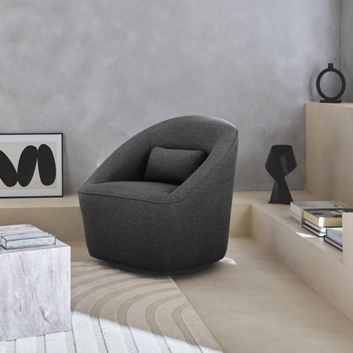 Fauteuil Pivotant En Chenille Rotatif 360° - Fauteuil Club Moderne Rond Et Confortable Pour Salon, Chambre Ou Petit Espace