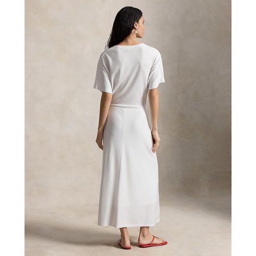 Short sleeve draped t-shirt dress, white, Polo Ralph Lauren | La Redoute
