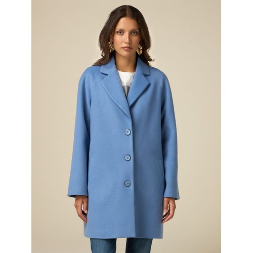 Manteau ligne cocoon realise en drap teinte unie Oltre La Redoute