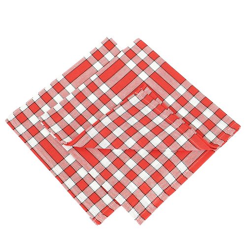 Set 10 Tovaglioli In Cotone A Quadretti Normand NELLY, 50x50 Cm, Lavabili A 60°C, Vari Colori