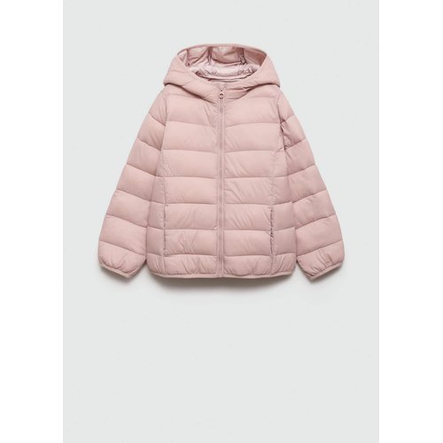 Anorak matelasse capuche rose pale Mango Kids La Redoute