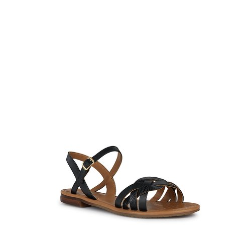 Black leather women's lexie sandals online