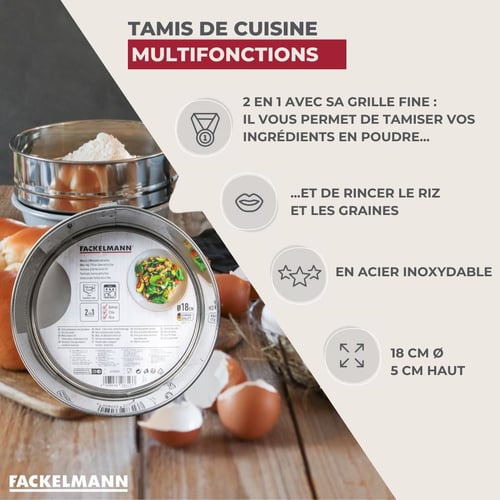 Tamis à Farine Manuel Acier Inoxydable - Outil Cuisine Cuisson Précis Pour Farine Sucre Poudre