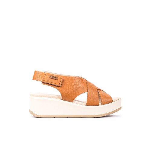 Sandales a semelles compensees cuir costacabana brandy Pikolinos La Redoute